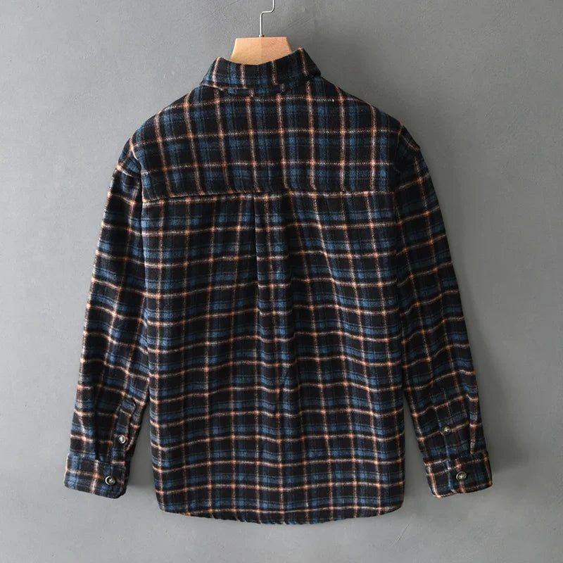 Loose Striped Plaid Long Sleeve Shirt