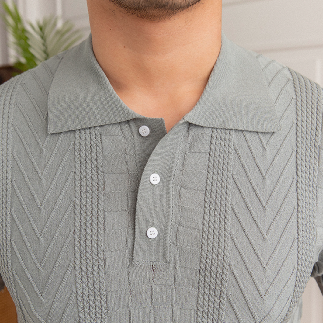 Casual Solid Color Viscose Polo Shirt