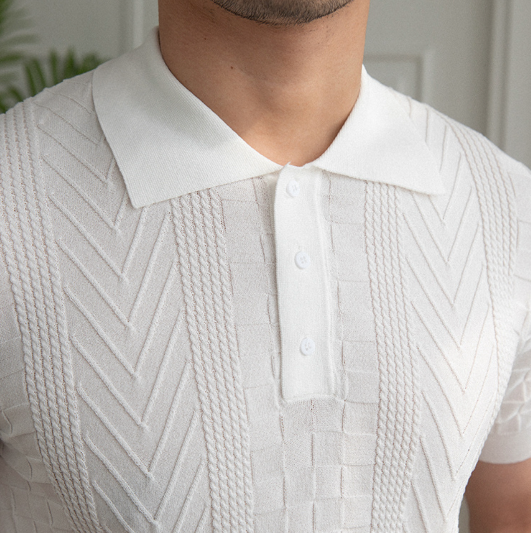 Casual Solid Color Viscose Polo Shirt