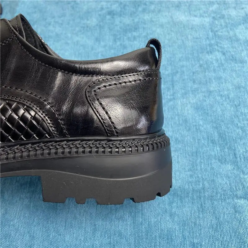 Classic Handwoven Panel Derby Shoes