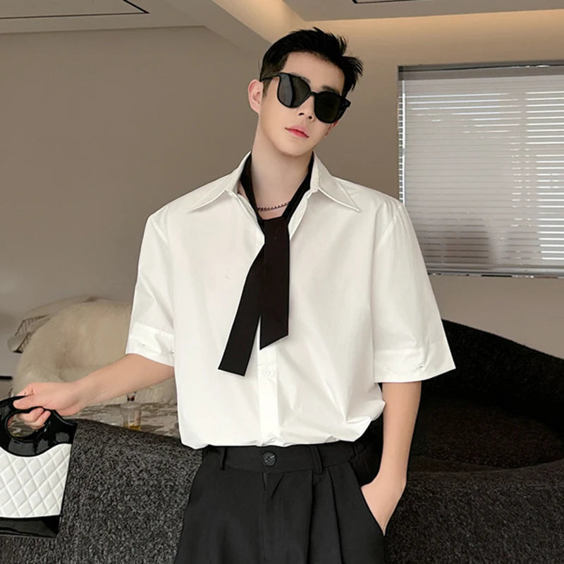 Detachable Sleeve Solid Cotton Shirt