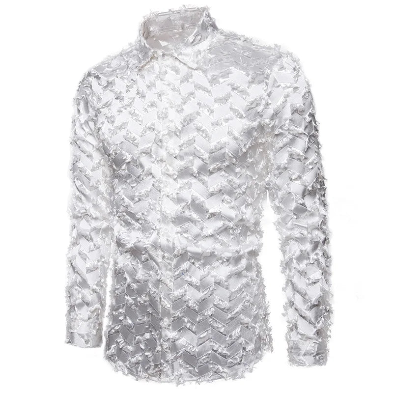 Geometric Pattern Feather Solid Shirt