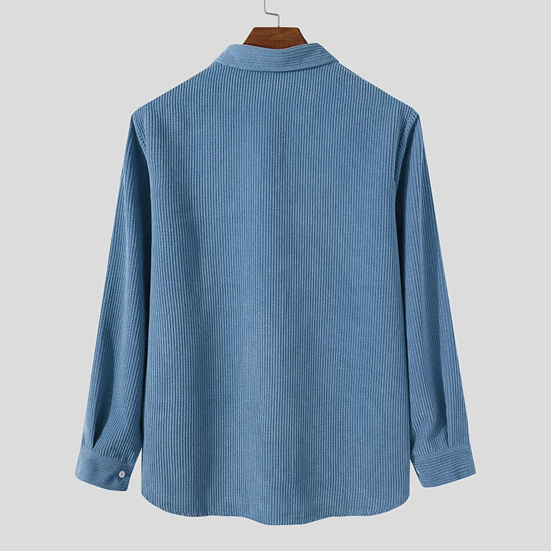 Corduroy Button-Down Long Sleeve Shirt