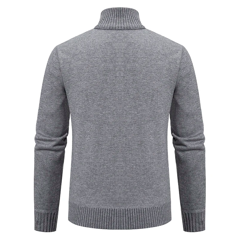 Casual Geometric Pattern Zipper Cardigan