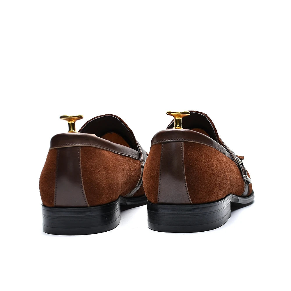 Tassel with Buckle Suede Leather Loafers