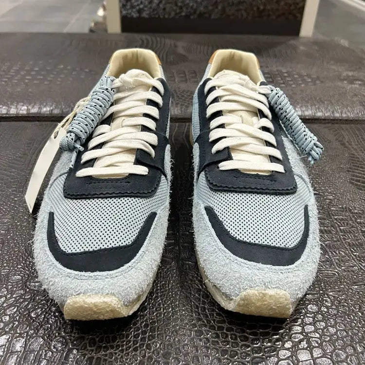 Retro Scuffed Leather Men's Sneakers