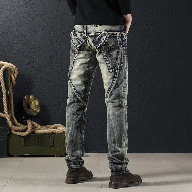 Vintage Stonewashed Straight Jeans