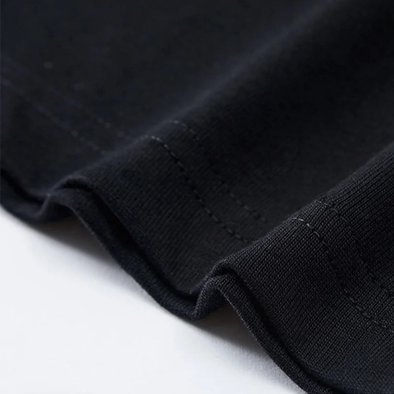 Black Color Printed O-Neck T-Shirt