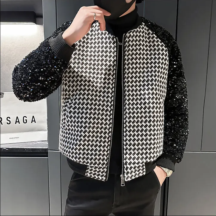 Luxury B&W Sequin Patchwork Jacket