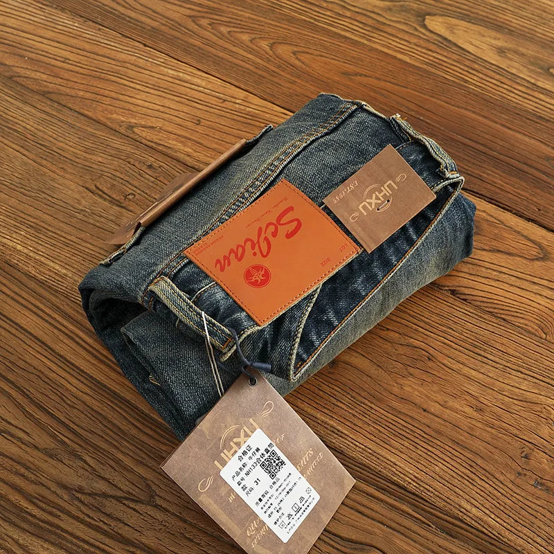 Heavyweight Washed Natural Distressed Jeans