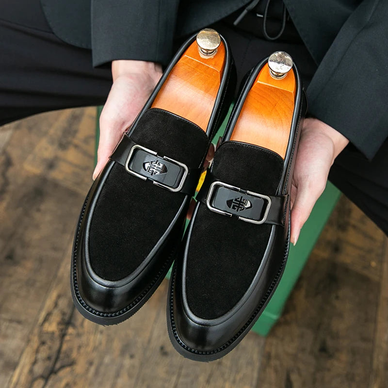 Vintage Refined Buckle Accent Loafers
