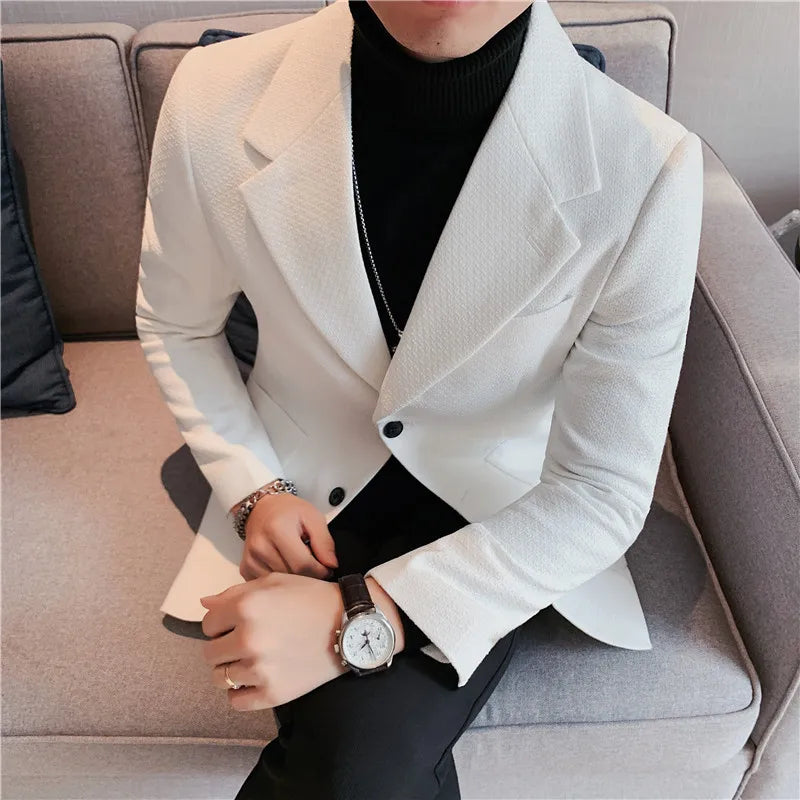 Stylish Textured Tuxedo Blazer