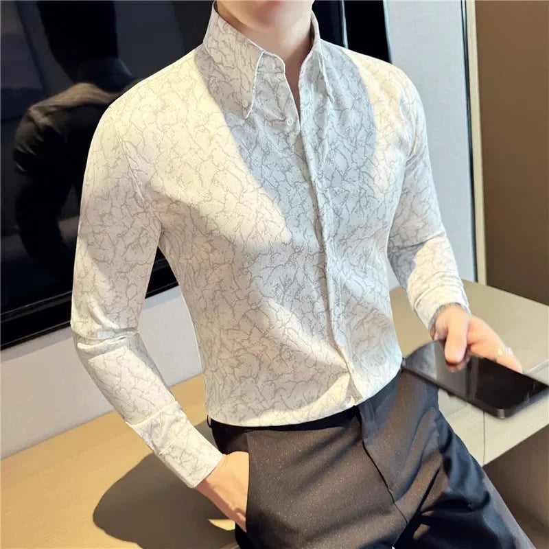 Slim Fit Casual Printed Men Shirt