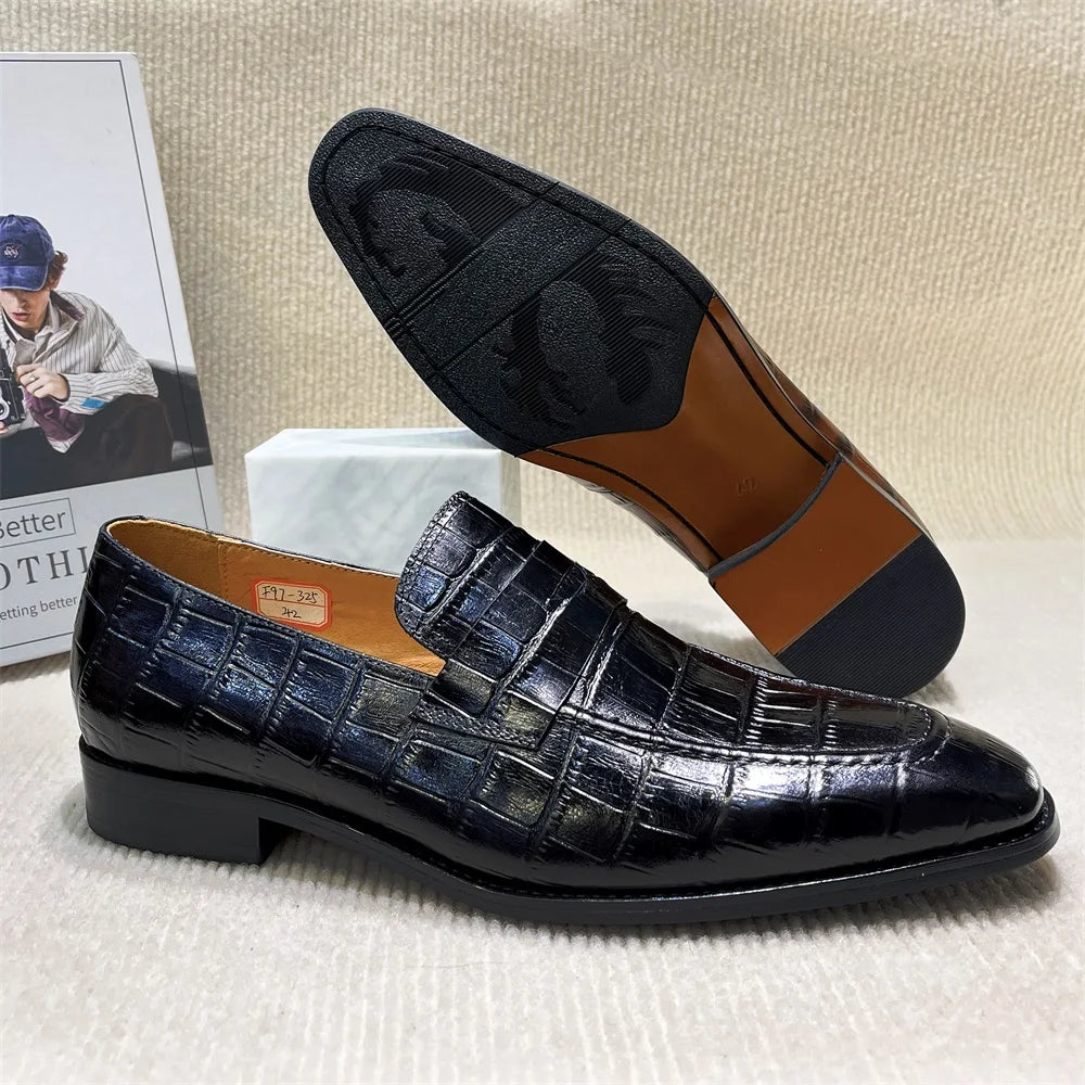 Crocodile Skin Pattern SLip-On Comfy Loafers