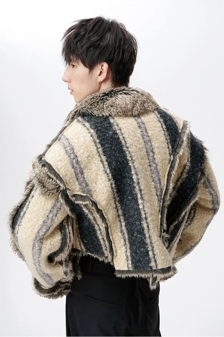 Oversized Reversible Fluffy Faux Fur Jacket