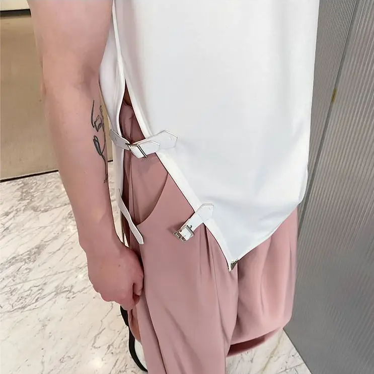 Adjustable Button Buckle Design T-Shirt