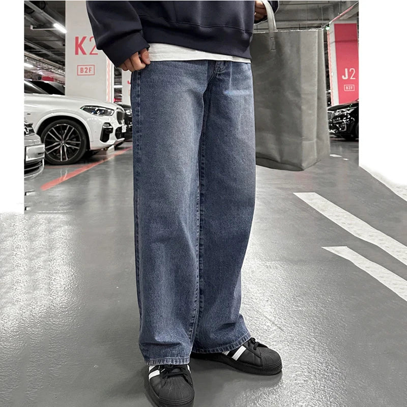 Loose Straight Solid Men's Baggy Jeans