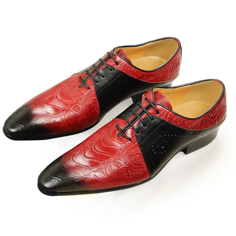 Red Black Leather Dress Shoes