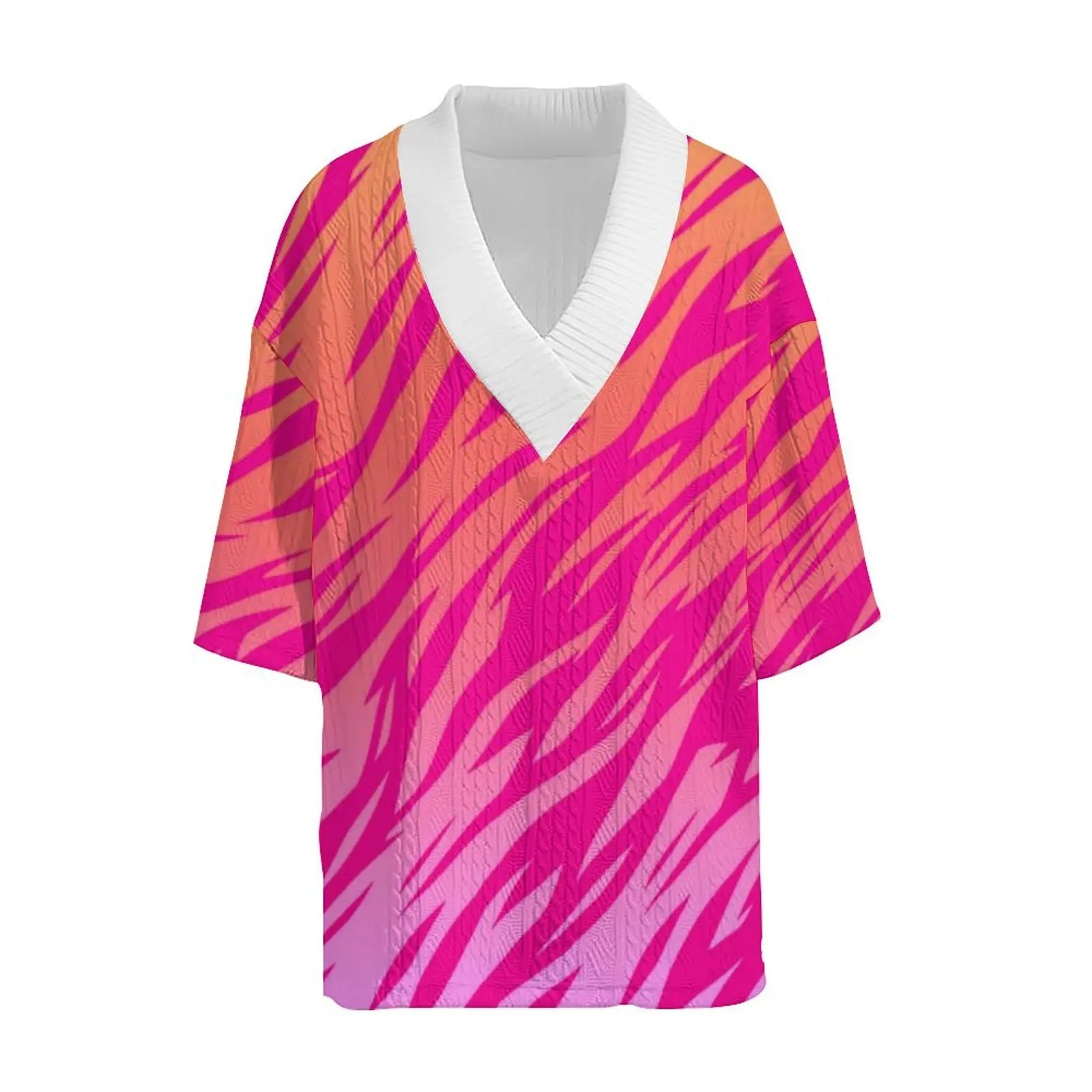 Pink Printed V-Neck Half-Sleeve Shorts Set