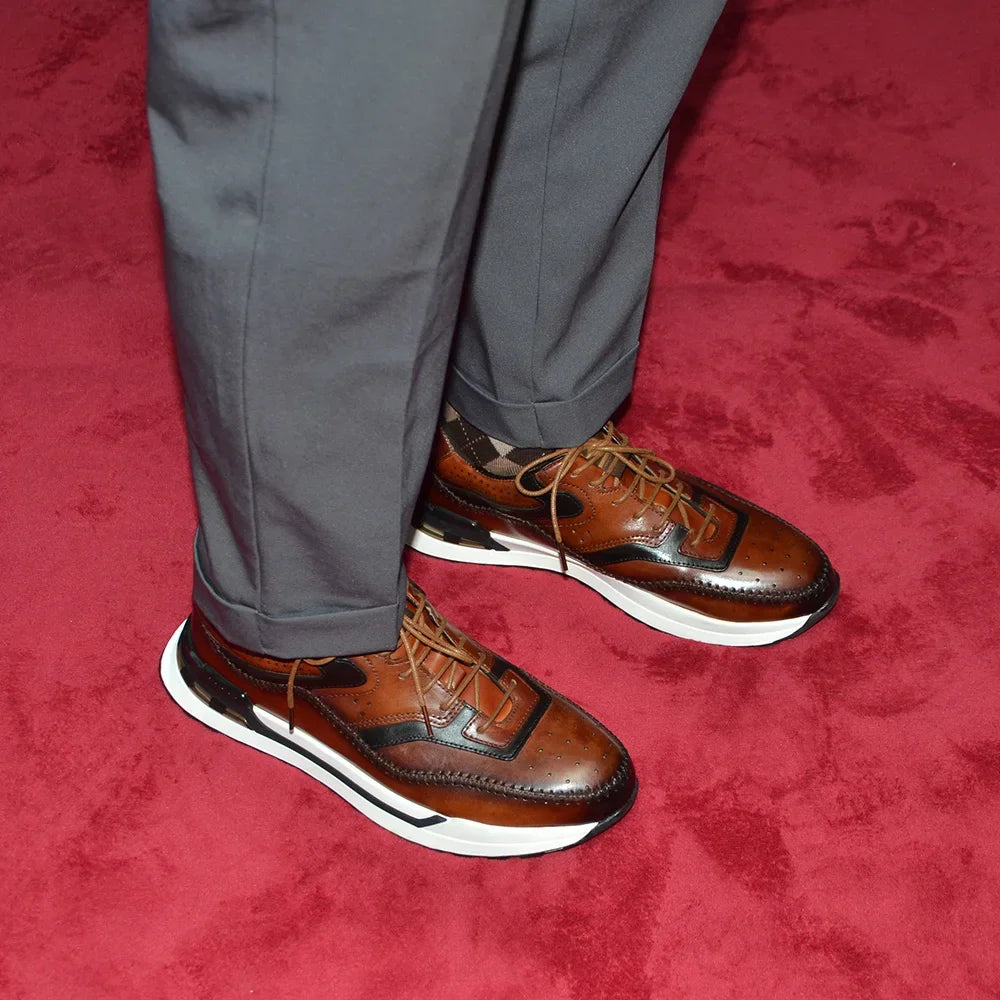 Comfortable Non-Slip Men's Oxford Leather Sneakers