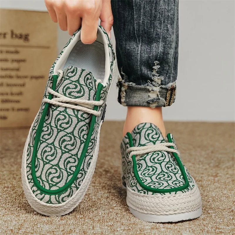Harajuku Geometric Pattern Canvas Sneakers
