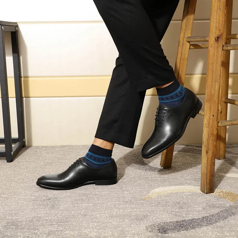 Smooth Wood Leather Men's Shoes