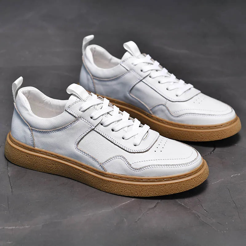 Color Block Leather Low-Top Sneakers