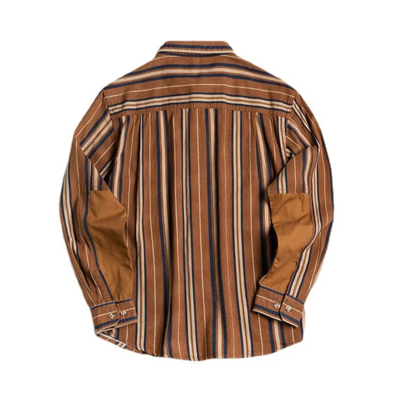 Vintage Vertical Striped Cotton Shirt