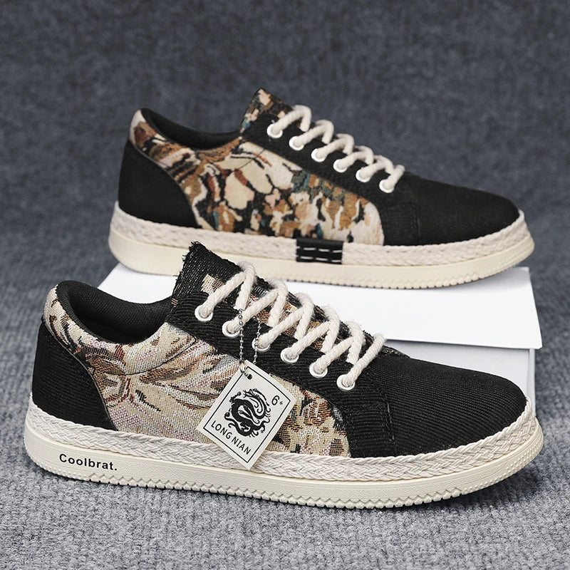 Artistic Print Canvas Low-Top Sneakers