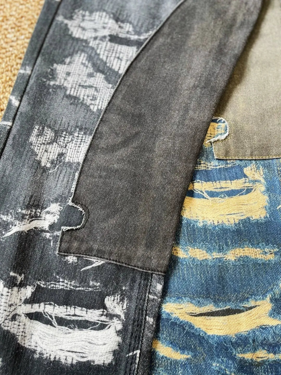 Distressed Washed Straight Denim Jeans