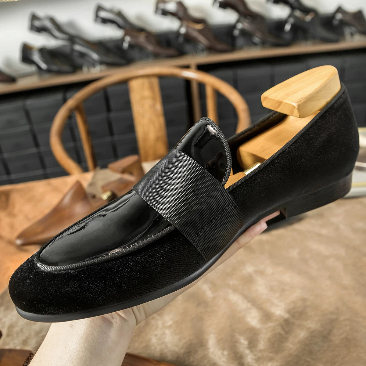 Black Classic Dress Leather Loafers