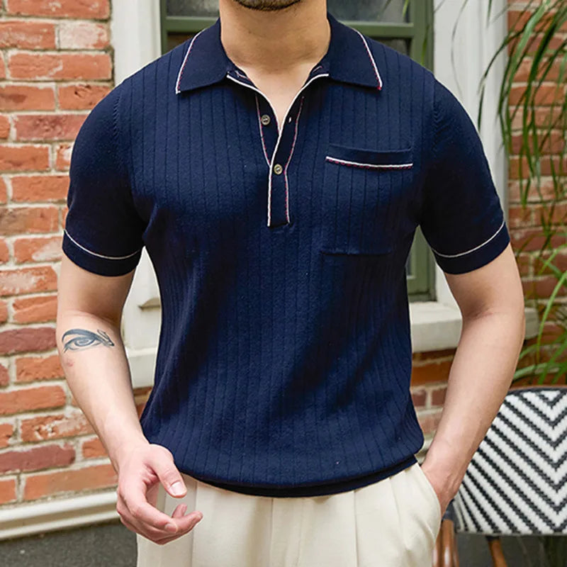 Contrast Casual Fit Breathable Polo Shirt