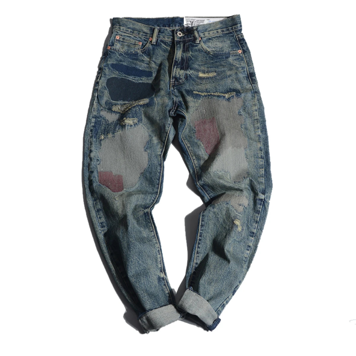 Retro Old Patch Regular Fit Jeans