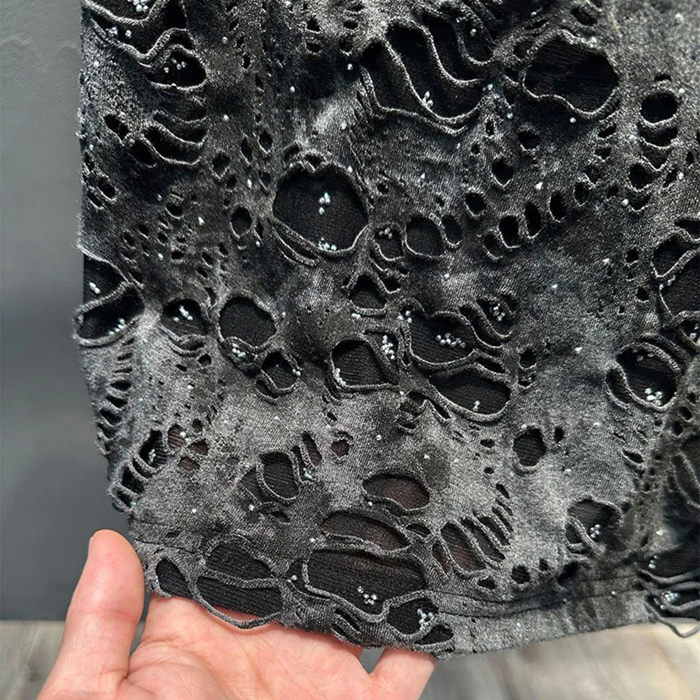 Casual Tie-Dye Ripped T-Shirt