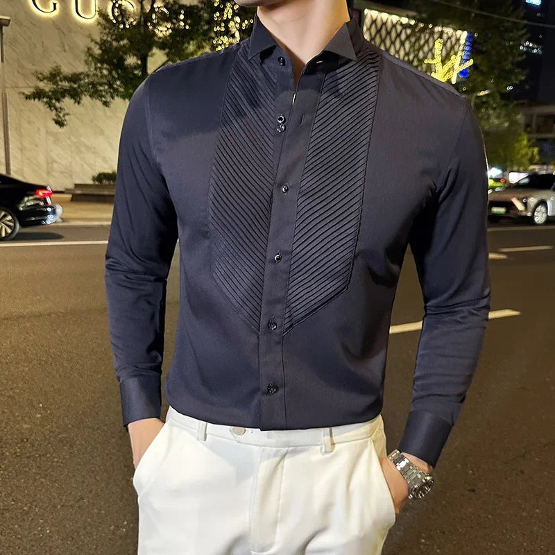 Formal Pleated Front Shirt