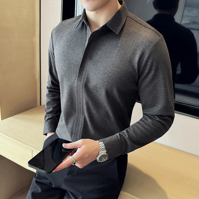 Thicken Woolen Fashion Zipper Shirt