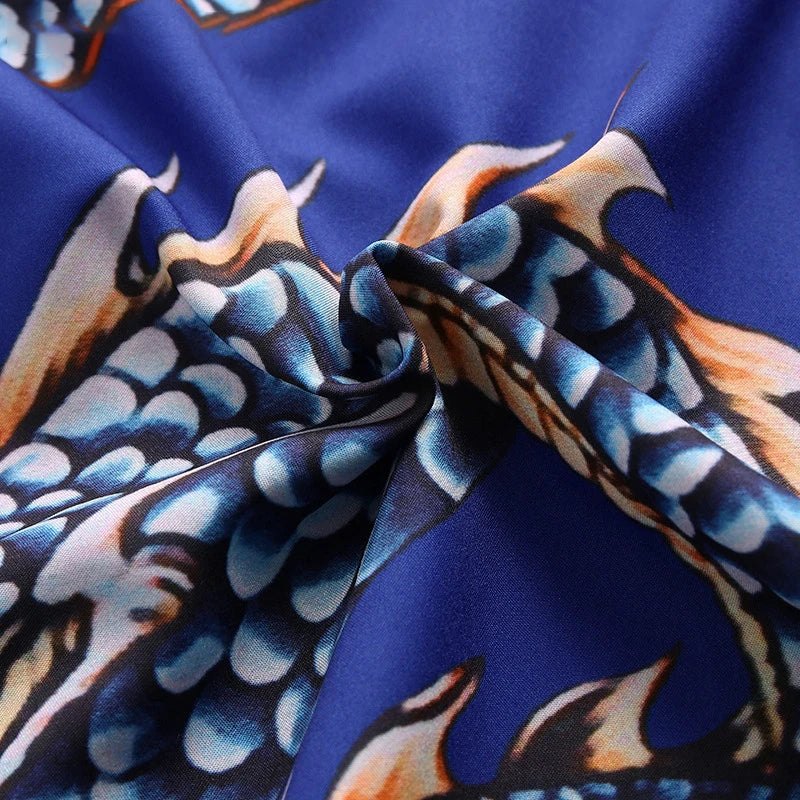 Loose Fit Chinese Dragon Printed Shirt