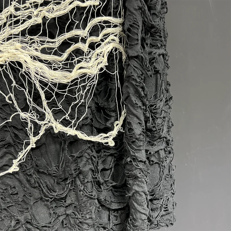 Irregular Patchwork Pleated T-Shirt