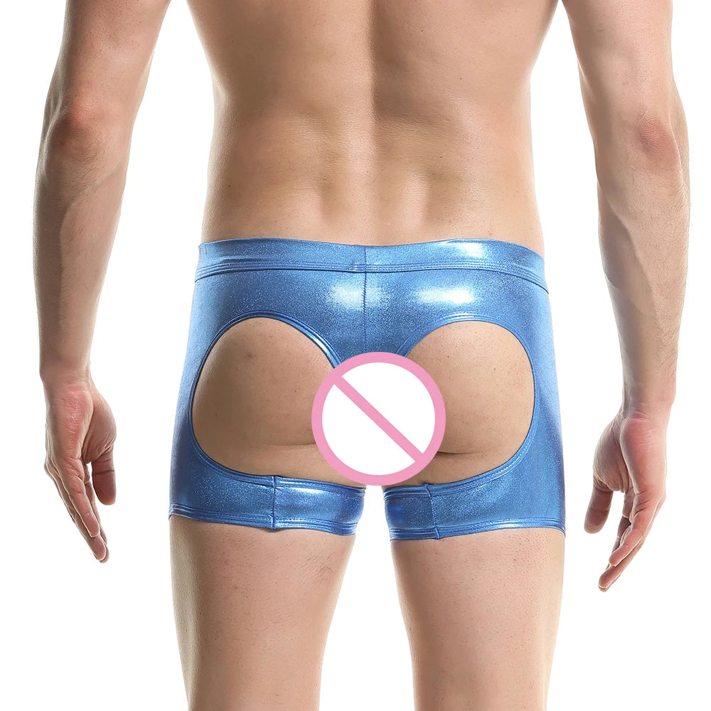 Exotic Faux Leather Hollow Out Boxer