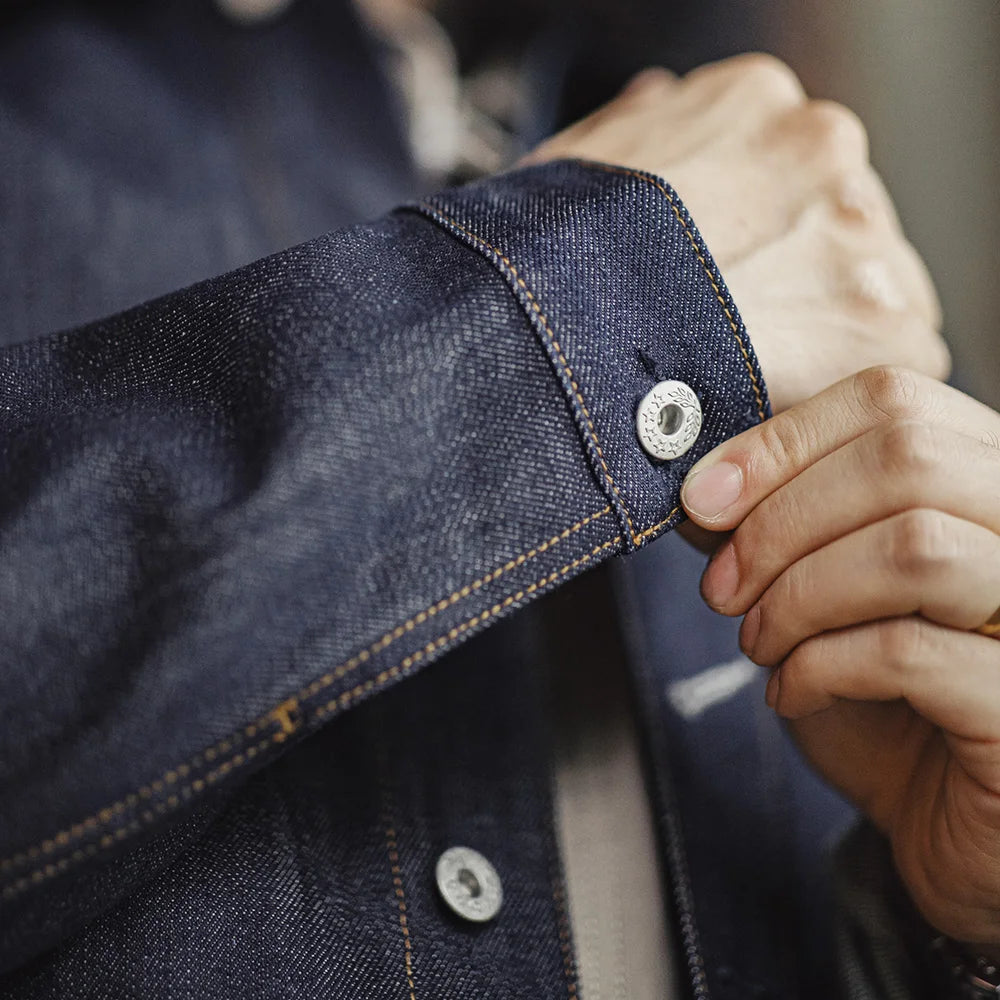 Retro Printed Inside Men Denim Jacket