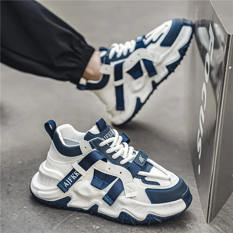 Color Blocking Thick Sole Canvas Sneakers