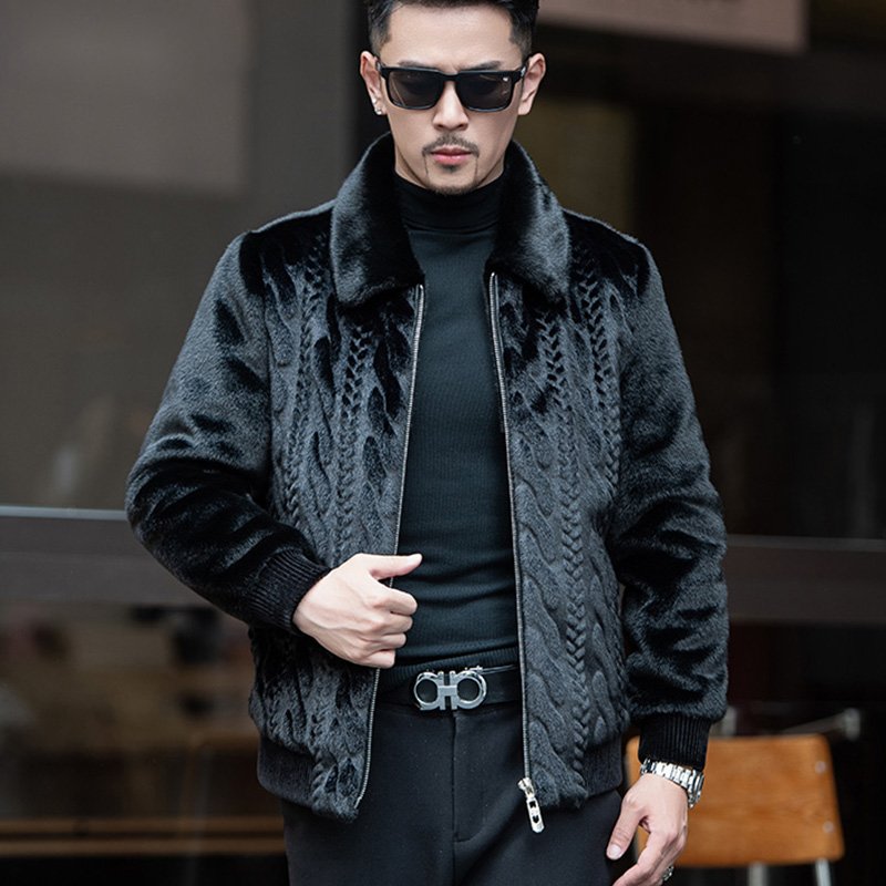 Ornamentation Thick Fur Zipper Jacket