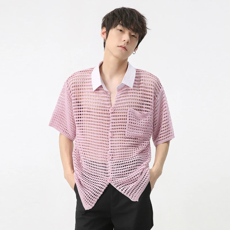 Casual Breathable Hollow Out Shirt