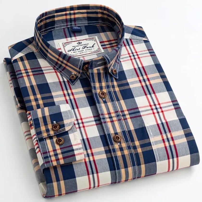 Casual Single Pocket Plaid Shirt