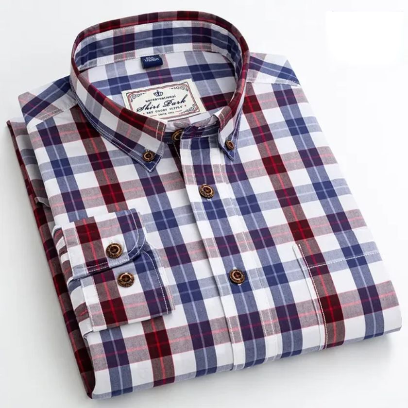 Casual Single Pocket Plaid Shirt