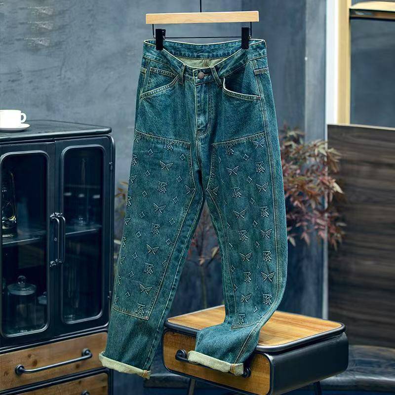Embroidery Stonewashed Casual Fashion Jeans