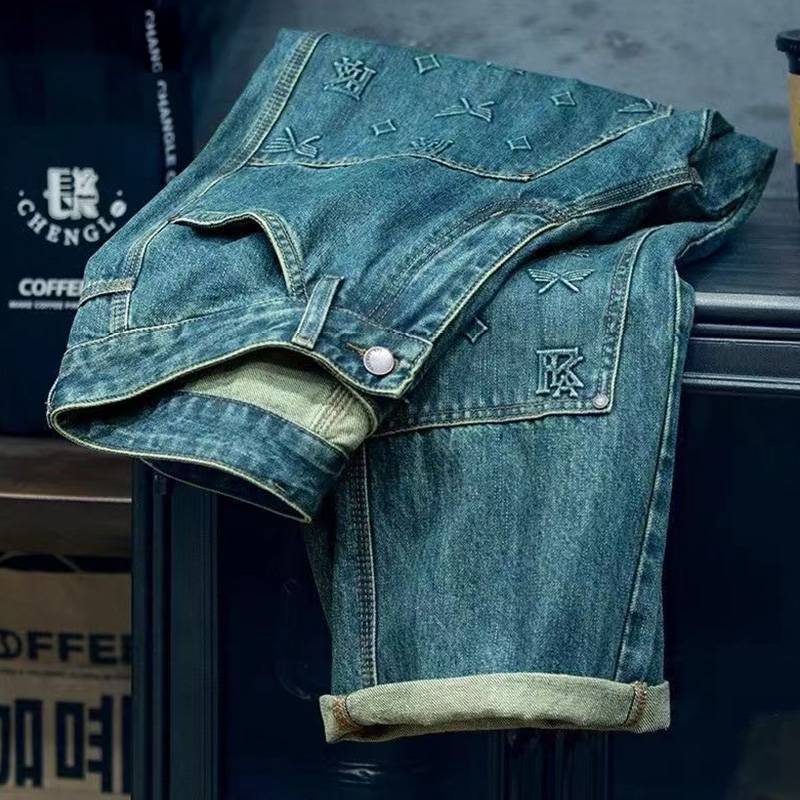 Embroidery Stonewashed Casual Fashion Jeans