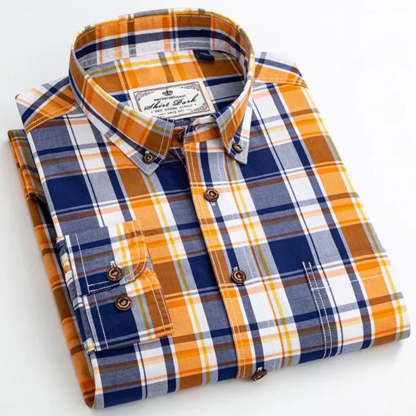 Casual Single Pocket Plaid Shirt