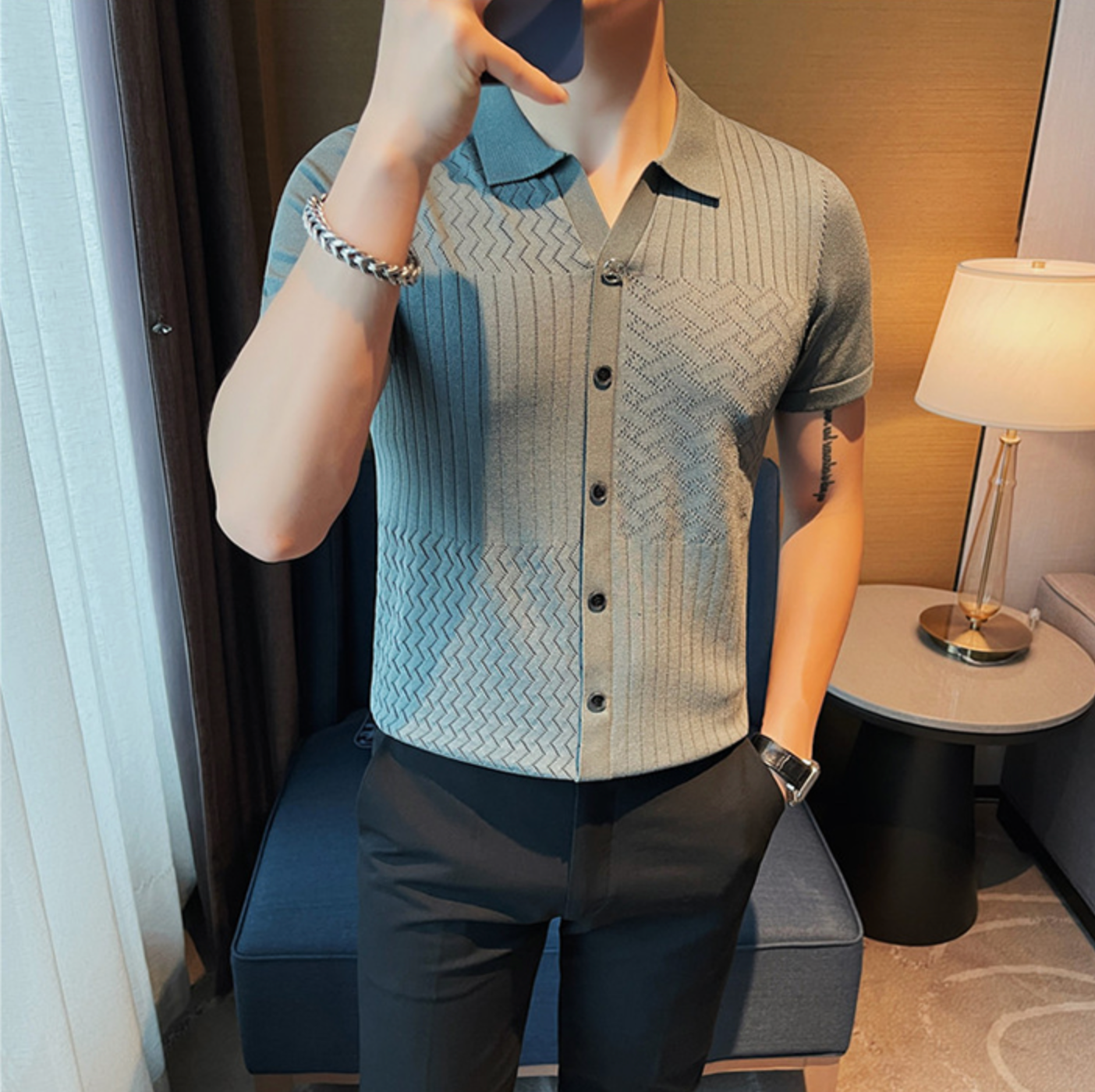 Casual Slim Fit Knitted Polo Shirt