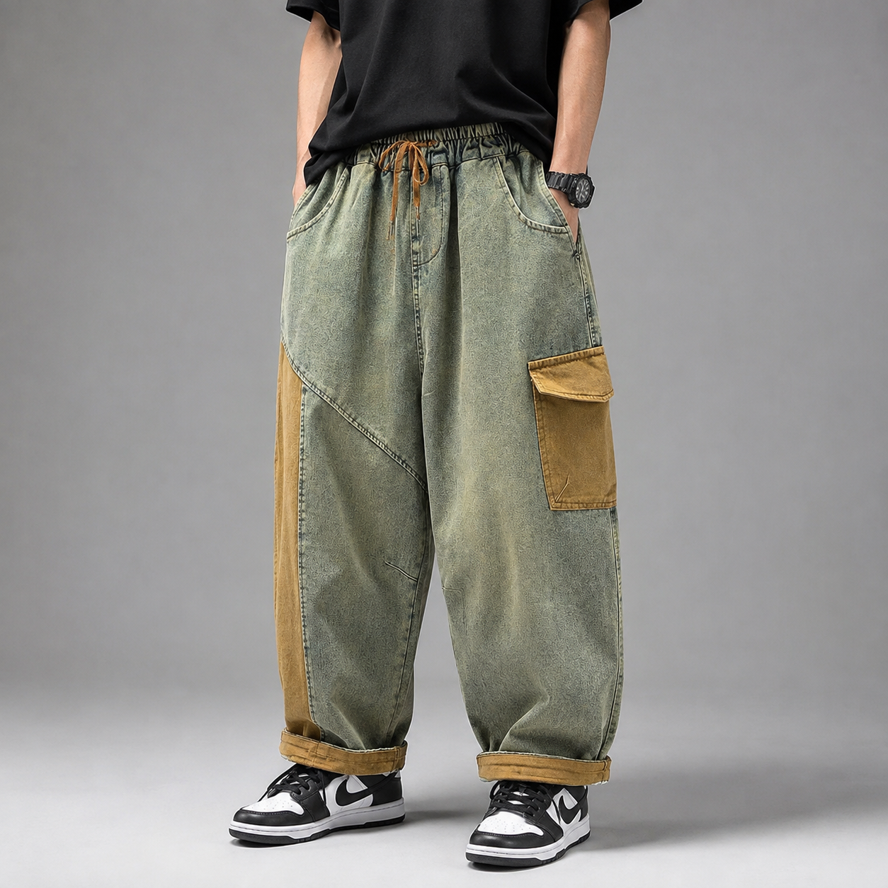 Oversized Loose Patchwork Jeans